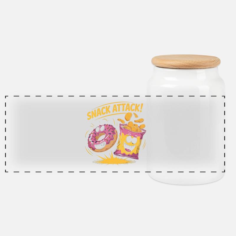 Retro Snacks - Panorama Keksdose mit Holzdeckel - Weiß