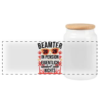Fonctionnaire à la retraite Retraité retraité 2026 - Boîte à biscuits avec couvercle en bois - blanc - Devant
