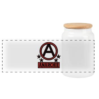 Anarchie - Punk - Révolution - Boîte à biscuits avec couvercle en bois - blanc - Devant