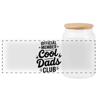 Official Member – Cool Dads Club - Panorama Keksdose mit Holzdeckel - Weiß - Vorne