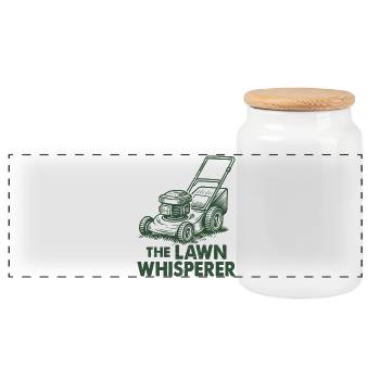 The Lawn Whisperer - Panorama Keksdose mit Holzdeckel - Weiß - Vorne