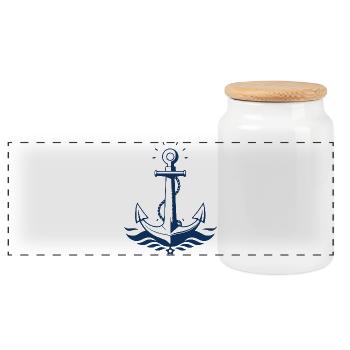 Allemagne du Nord Anchor Sailor Sailor Capitaine - Boîte à biscuits avec couvercle en bois - blanc - Devant