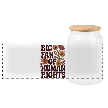 Big fan of human rights and equality - Panoramic Cookie Jar with Wooden Lid - white - Front