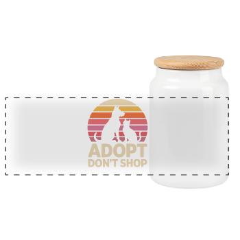 Adopt Don't Shop: Tierliebe Statement - Panorama Keksdose mit Holzdeckel - Weiß - Vorne