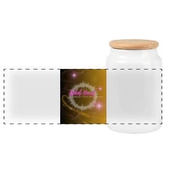 Rebel Heart | Make Your Own Rules - Panoramic Cookie Jar with Wooden Lid - white - Front
