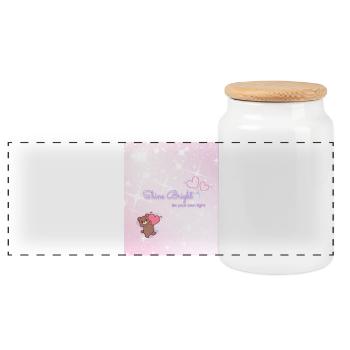 Shine Bright – Be Your Own Light - Panorama Keksdose mit Holzdeckel - Weiß - Vorne