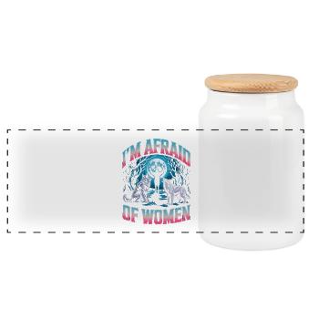 I'm Afraid Of Women Unwearable Bootleg - Panoramic Cookie Jar with Wooden Lid - white - Front