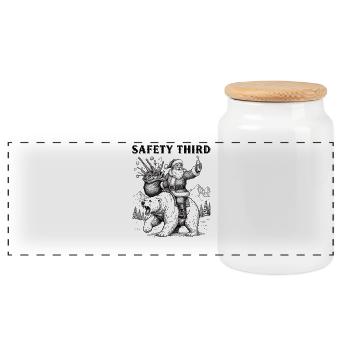 Sécurité Troisième Coffre-fort de Noël sarcastique drôle - Boîte à biscuits avec couvercle en bois - blanc - Devant