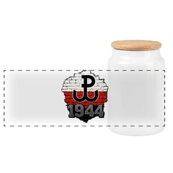 Polska Walcząca 1944 Wall Design - Panoramic Cookie Jar with Wooden Lid - white - Front