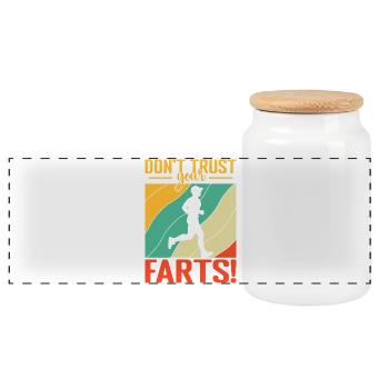 Course Ne faites pas confiance à vos marathoniens de pets - Boîte à biscuits avec couvercle en bois - blanc - Devant
