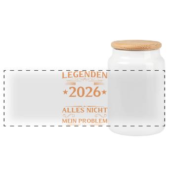 Rente 2026 Arbeitskollege Legende im Ruhestand - Panorama Keksdose mit Holzdeckel - Weiß - Vorne