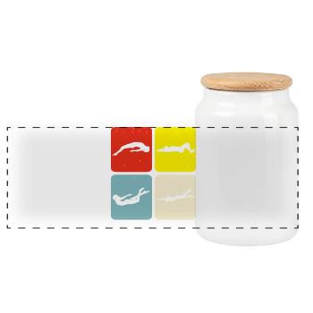 Swimming Water Sports Float Gifts - Panoramic Cookie Jar with Wooden Lid - white - Front