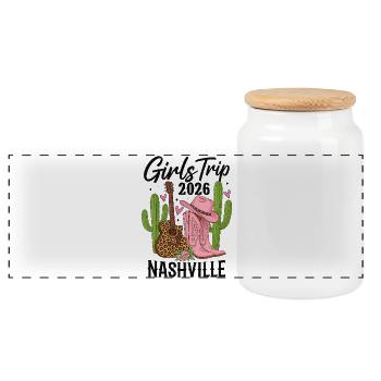 Girls Trip Nashville 2026 - Panorama Keksdose mit Holzdeckel - Weiß - Vorne