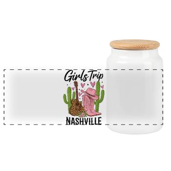 Girls Trip Nashville - Panorama Keksdose mit Holzdeckel - Weiß - Vorne