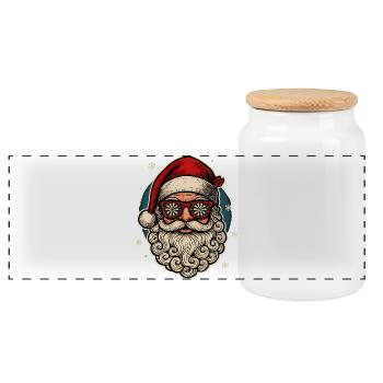 Lustiges Darts Weihnachtsmann Shirt Geschenk - Panorama Keksdose mit Holzdeckel - Weiß - Vorne