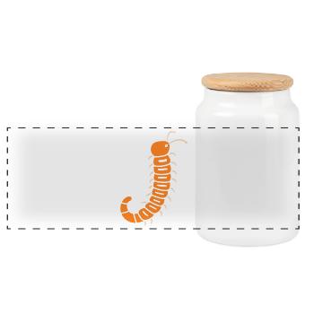 mille-pattes - Boîte à biscuits avec couvercle en bois - blanc - Devant