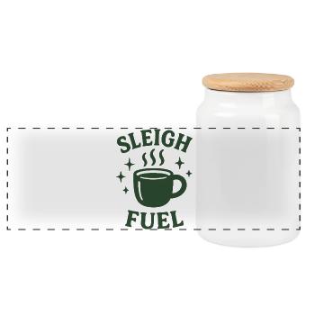 Traîneau Fuel Tasse à café Humour des Fêtes - Boîte à biscuits avec couvercle en bois - blanc - Devant