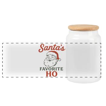 L’humour de Noël Ho Funny préféré du Père Noël - Boîte à biscuits avec couvercle en bois - blanc - Devant