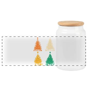 Weihnachtsmann Weihnachtsbaum Weihnachten - Panorama Keksdose mit Holzdeckel - Weiß - Vorne