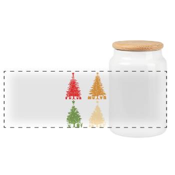Père Noël Noël - Boîte à biscuits avec couvercle en bois - blanc - Devant