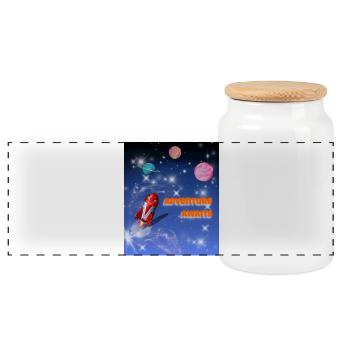 Adventure Awaits – Space Dreams for Little Entde - Panoramic Cookie Jar with Wooden Lid - white - Front