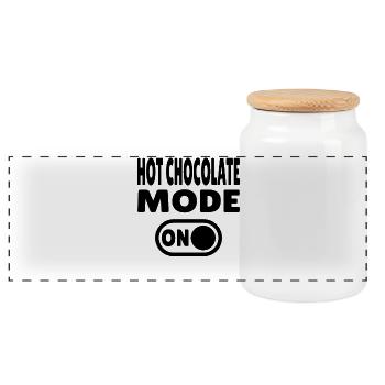 Mode HotchocolateONBLK - Boîte à biscuits avec couvercle en bois - blanc - Devant