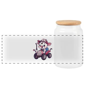 Éleveur de tracteurs de vaches - Boîte à biscuits avec couvercle en bois - blanc - Devant
