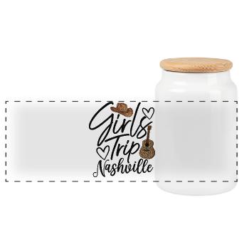 Girls Trip Nashville - Panoramic Cookie Jar with Wooden Lid - white - Front
