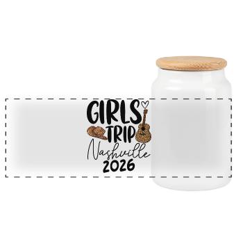 Girls Trip Nashville 2026 - Panorama Keksdose mit Holzdeckel - Weiß - Vorne