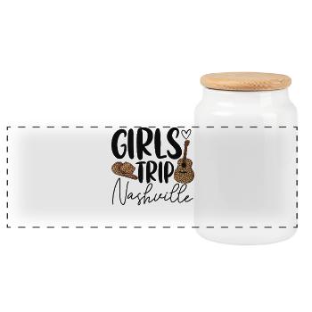 Girls Trip Nashville - Panorama Keksdose mit Holzdeckel - Weiß - Vorne