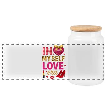 À l’ère de mon amour-propre – Design de mode glamour. - Boîte à biscuits avec couvercle en bois - blanc - Devant