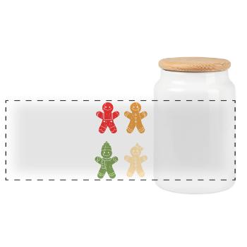 Weihnachtsmann Lebkuchen Weihnachten - Panorama Keksdose mit Holzdeckel - Weiß - Vorne