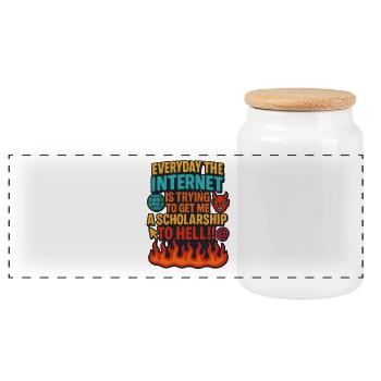 Bourse Internet pour le mème de l’enfer, drôle - Boîte à biscuits avec couvercle en bois - blanc - Devant