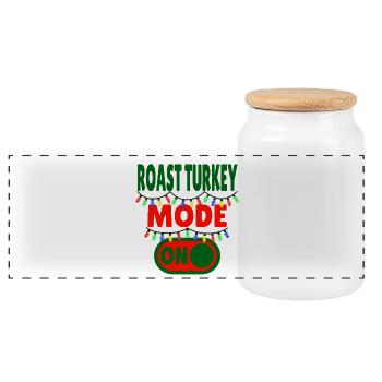 Mode dinde rôtie activé - Boîte à biscuits avec couvercle en bois - blanc - Devant