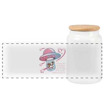 Cadeau Amour Pour Chien Maître Fidélité Animal - Boîte à biscuits avec couvercle en bois - blanc - Devant