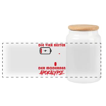 Ordinateurs LES QUATRE CAVALIERS DE L’APOCALYPSE MODERNE - Boîte à biscuits avec couvercle en bois - blanc - Devant