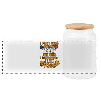 Graphique humoristique de fitness foodie - Boîte à biscuits avec couvercle en bois - blanc - Devant