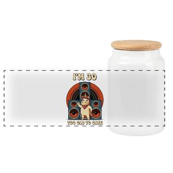 Cadeau drôle de 30 ans de licorne pour 30 ans - Boîte à biscuits avec couvercle en bois - blanc - Devant