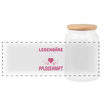 Pflegerin Geschenke Pflege Lustig Krankenpflegerin - Panorama Keksdose mit Holzdeckel - Weiß - Vorne