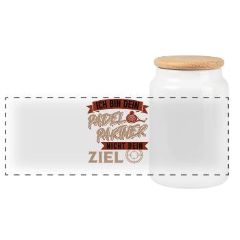 Les joueurs de padel SONT VOTRE PARTENAIRE DE PADEL, PAS VOTRE BUT - Boîte à biscuits avec couvercle en bois - blanc - Devant