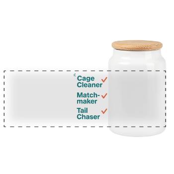Adoption Day Pet Rescue Shelter - Panoramic Cookie Jar with Wooden Lid - white - Front