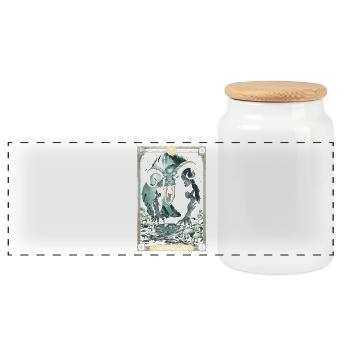 The Grootslang Mythological Creatures - Panoramic Cookie Jar with Wooden Lid - white - Front