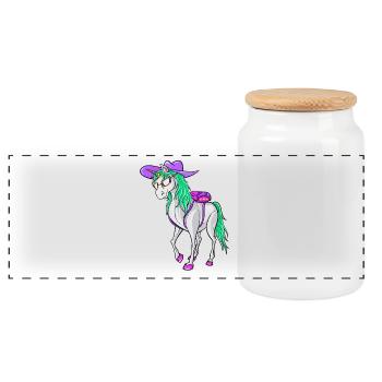 Retour à l’école 2026 Design de style licorne Tee Kids - Boîte à biscuits avec couvercle en bois - blanc - Devant