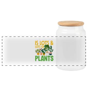 Garden & Plant Lovers Gifts - Panoramic Cookie Jar with Wooden Lid - white - Front