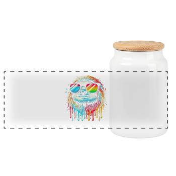 Paresseux Paresseux Art Paresseux Fan Paresseux - Boîte à biscuits avec couvercle en bois - blanc - Devant