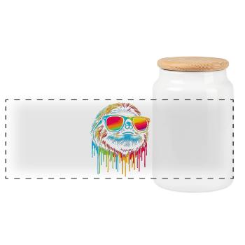 Paresseux Paresseux Art Paresseux Fan Paresseux - Boîte à biscuits avec couvercle en bois - blanc - Devant