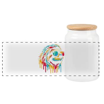 Paresseux Paresseux Art Paresseux Fan Paresseux - Boîte à biscuits avec couvercle en bois - blanc - Devant