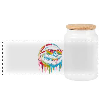 Paresseux Paresseux Art Paresseux Fan Paresseux - Boîte à biscuits avec couvercle en bois - blanc - Devant