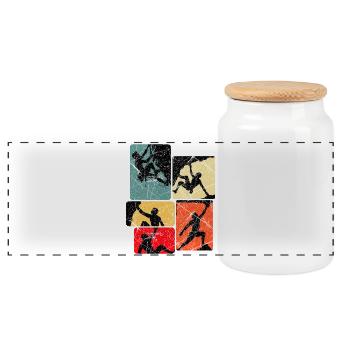 Panneau de Grimper du Carré de la Joie - Boîte à biscuits avec couvercle en bois - blanc - Devant