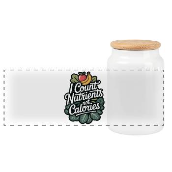 Nutritionist I Count Nutrients Health Coach - Panorama Keksdose mit Holzdeckel - Weiß - Vorne